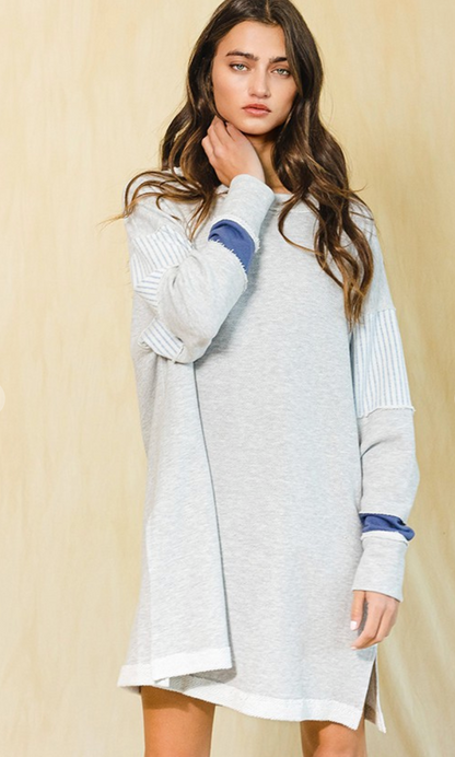 Color Block Terry Tunic Dress