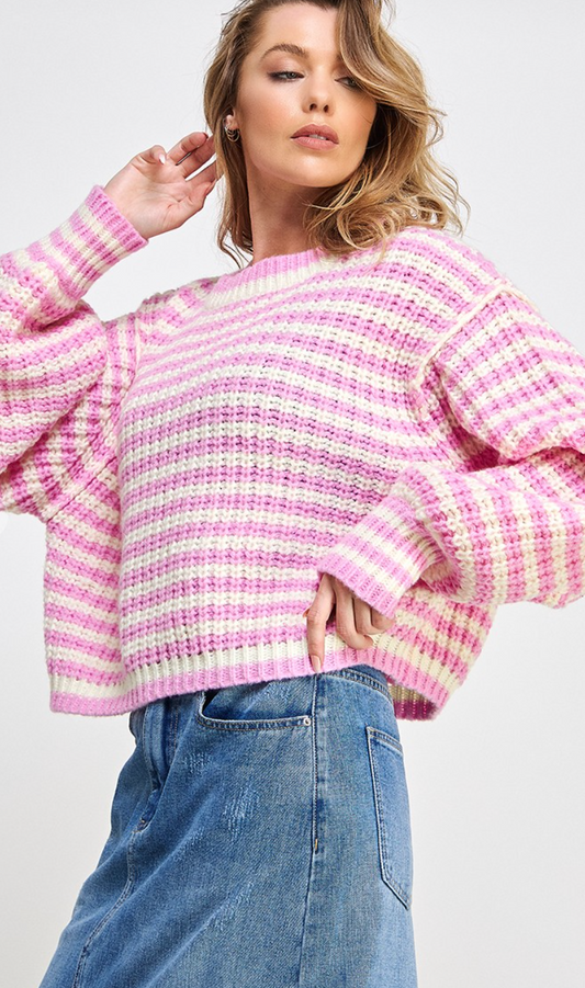 Layne Striped Crop Sweater
