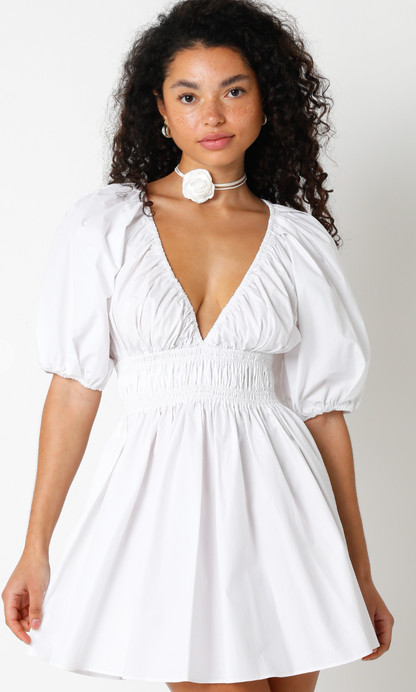 Renae Sinched Dress White