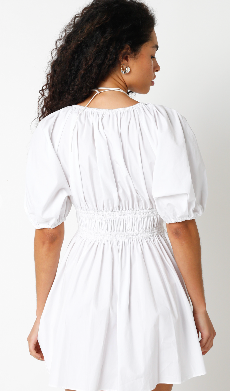 Renae Sinched Dress White