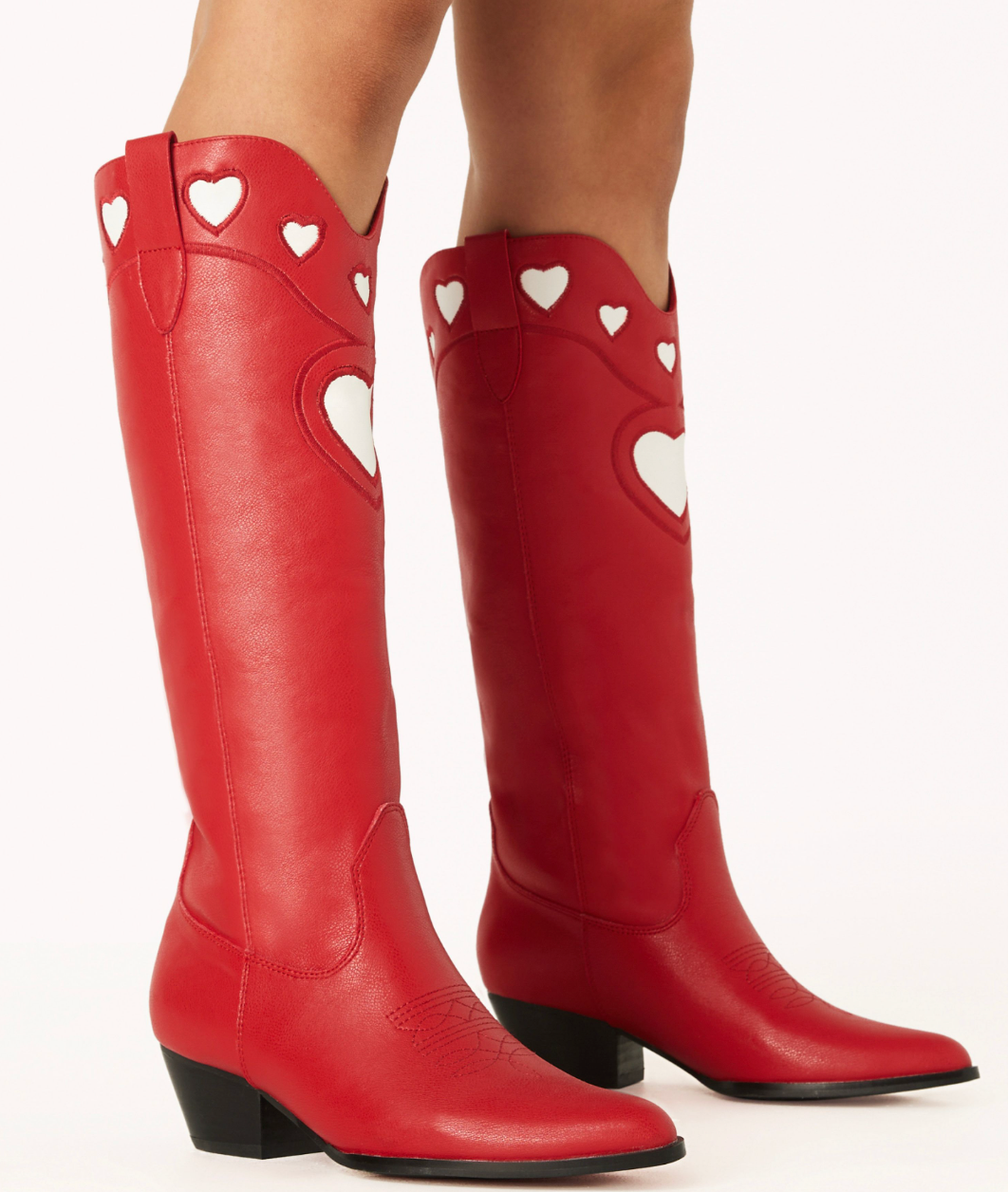 Velma Billini Heart Boots Red