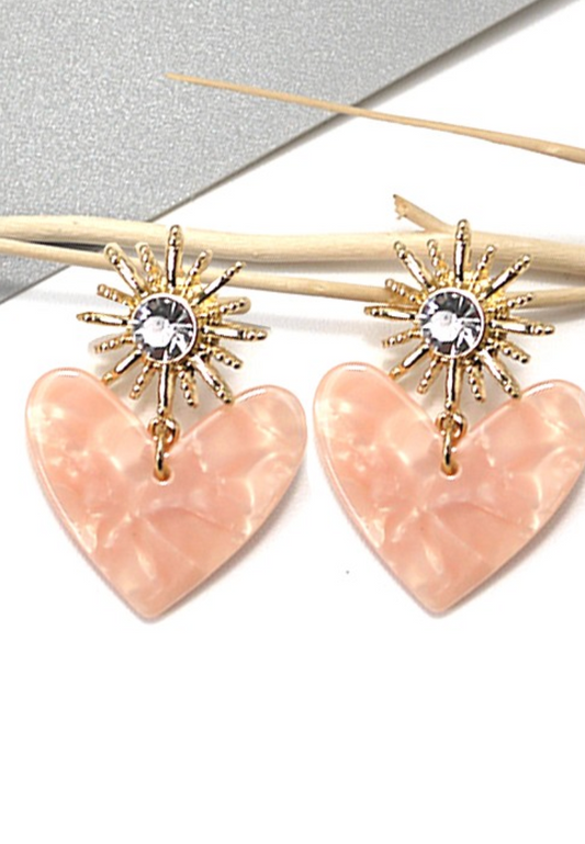 Rhinestone Star Heart Earrings