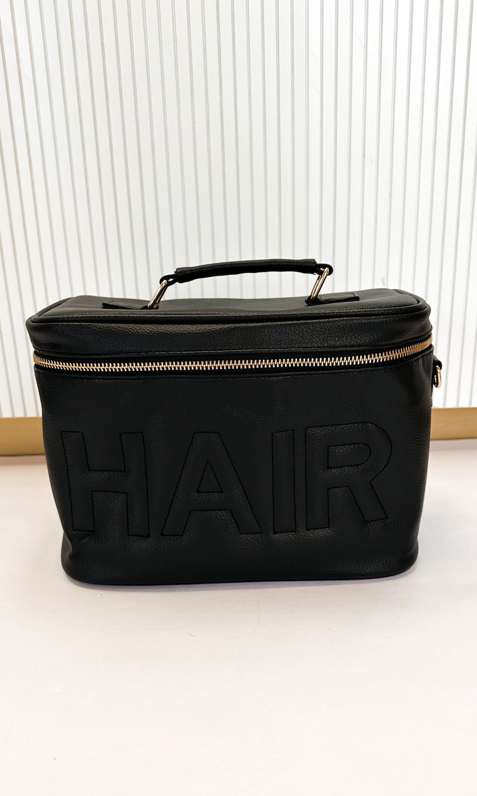 Faux Leather HAIR Cosmetic Bag