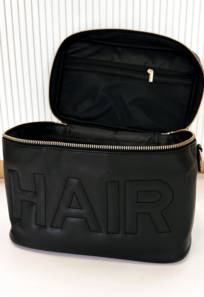 Faux Leather HAIR Cosmetic Bag