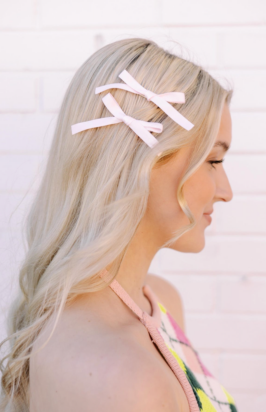 Silky 2 Piece Bows Pink