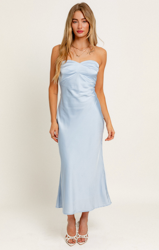 Light Blue Strapless Dress