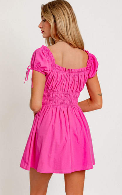 Pink Ruffle Detail Dress