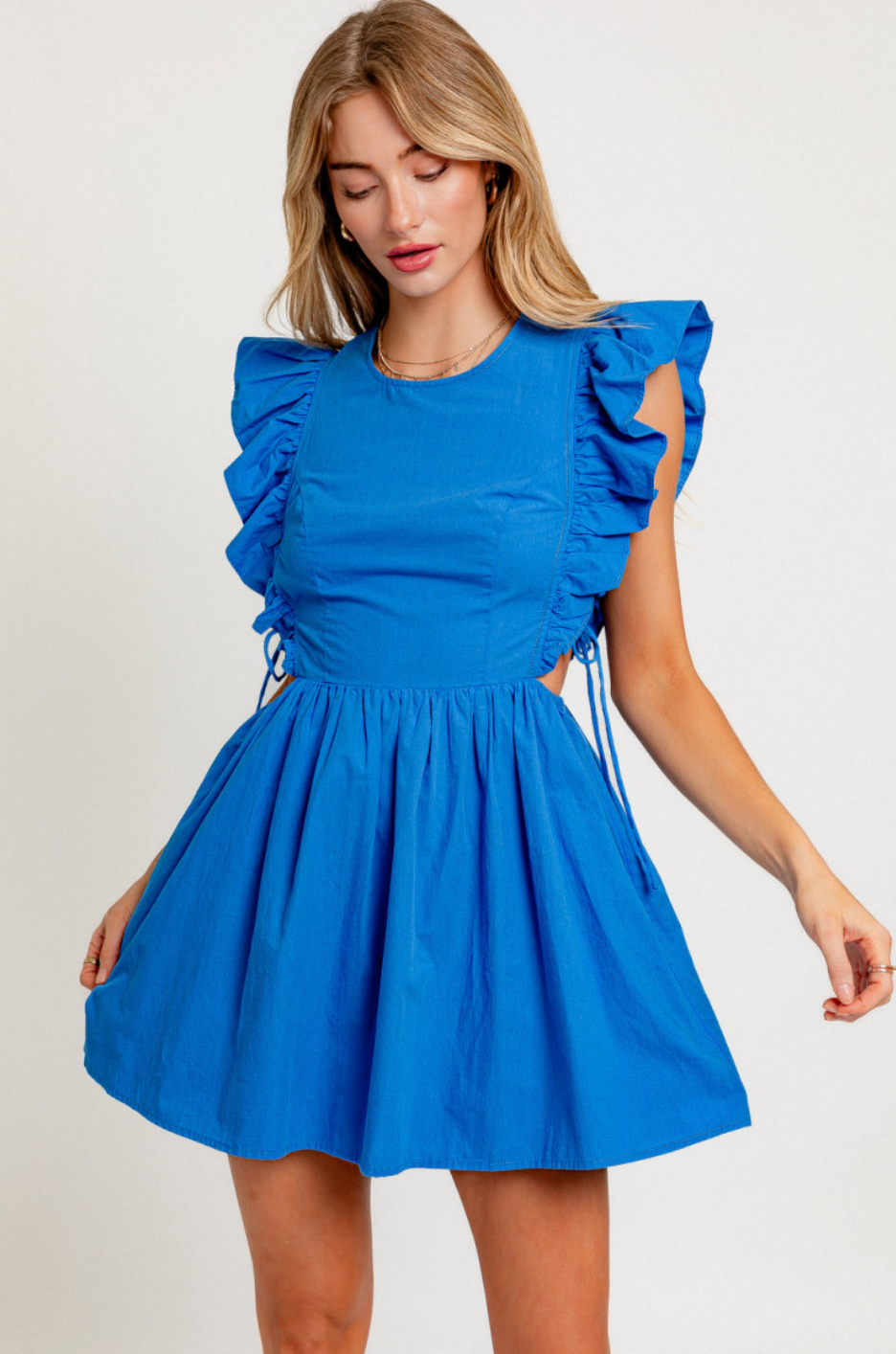Mara Cobalt Ruffle Dress