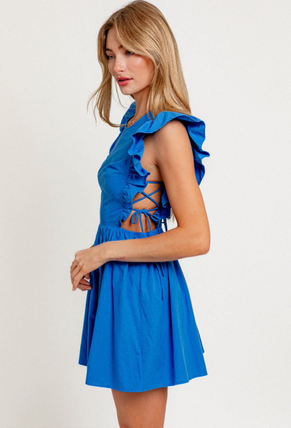 Mara Cobalt Ruffle Dress