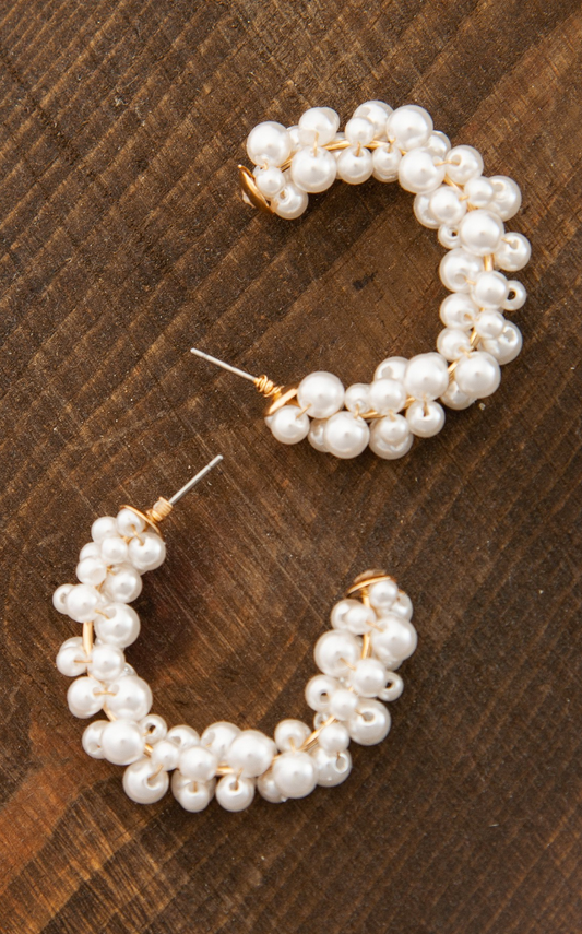 Pearl Cluster Hoops