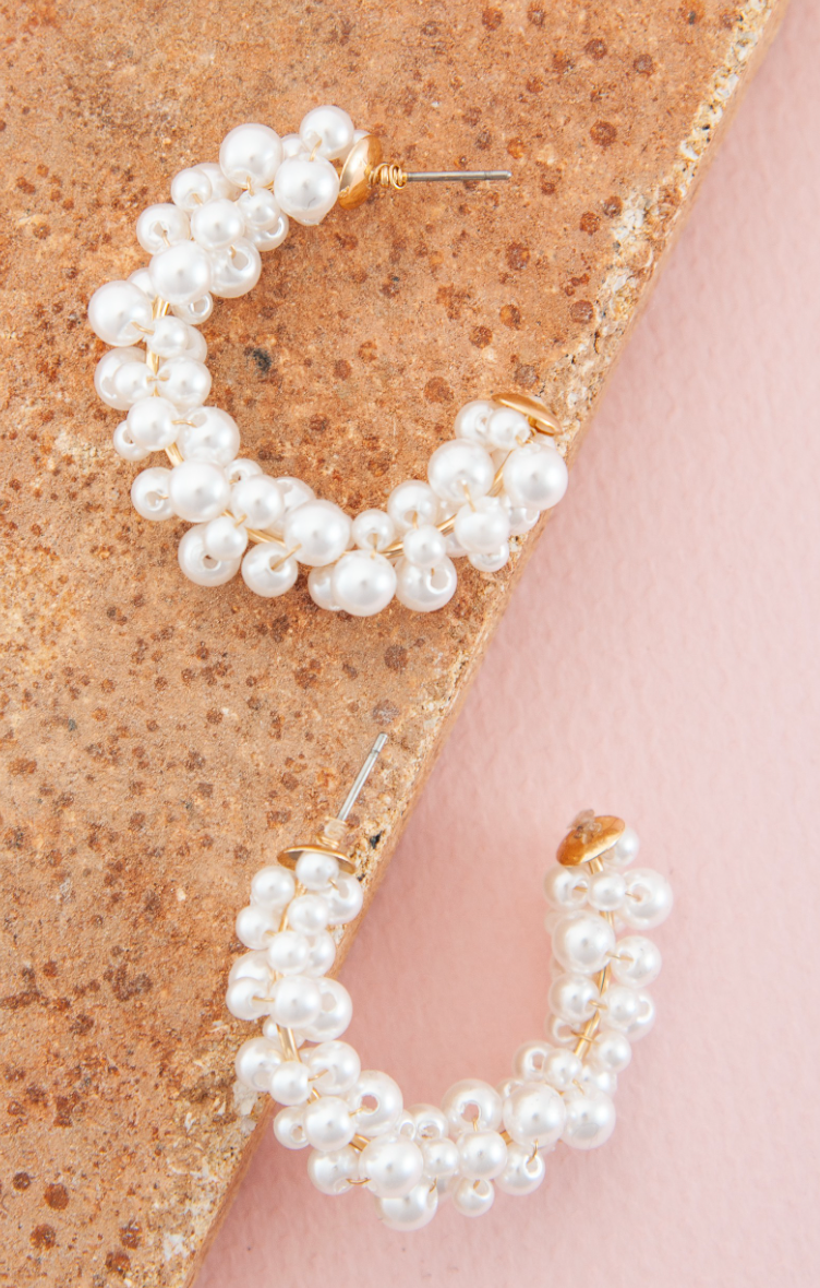 Pearl Cluster Hoops
