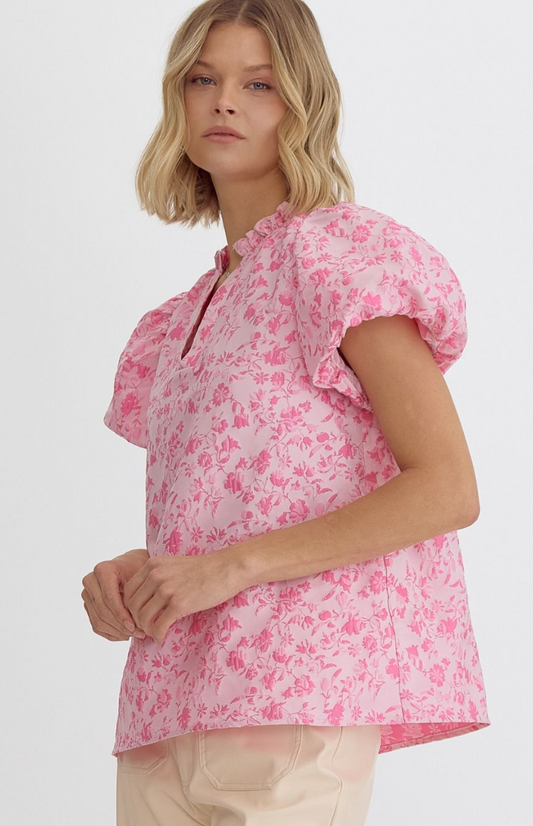 Becca Floral Puff Sleeve Top