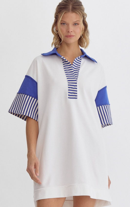 Stripe Sleeve Tunic Dress