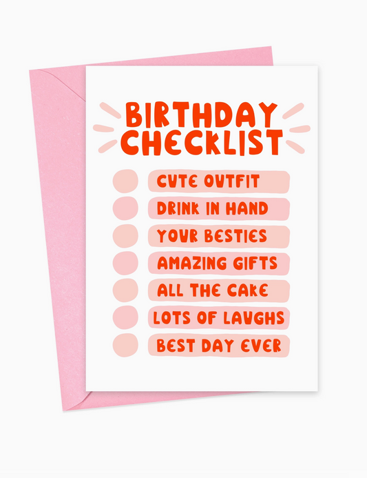 Birthday Checklist Card