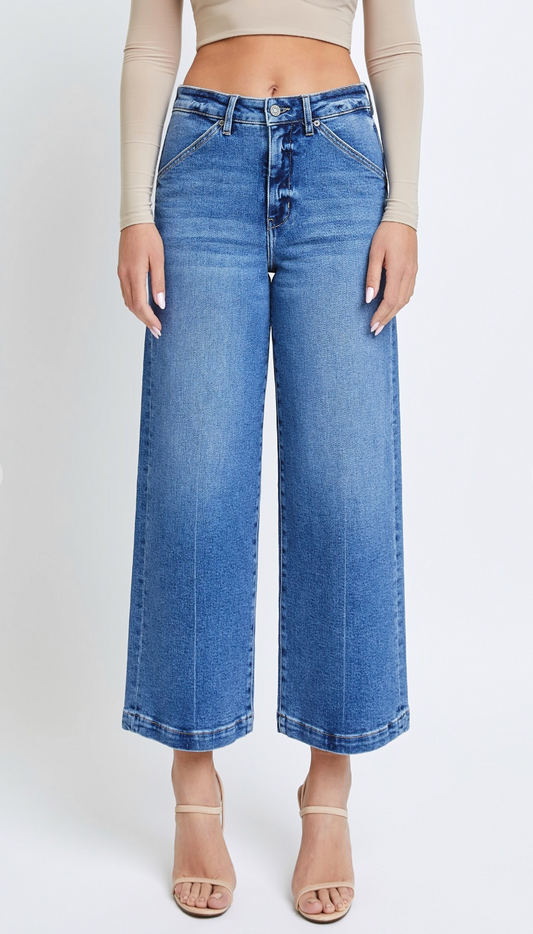 Dark Wash Wide Leg Trouser Jeans