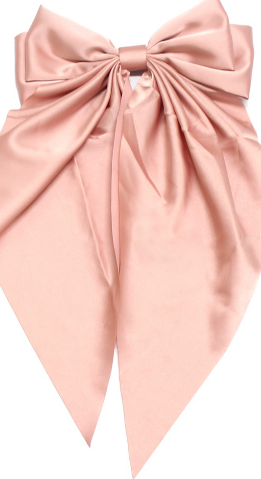 Bow Hair Clip White Light Pink