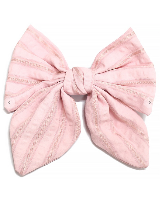 Textured Bow Hair Clip Pink