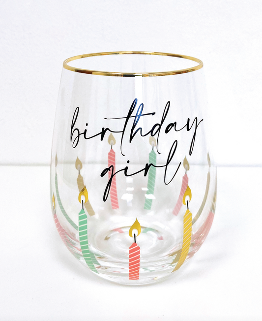 Birthday Girl Stemless Wine Glass