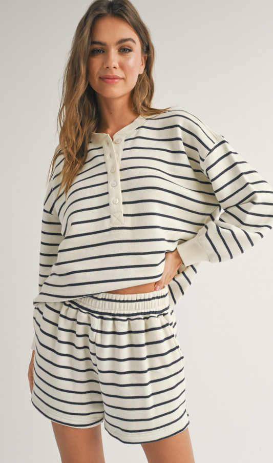 Navy Striped Terry Set of 2