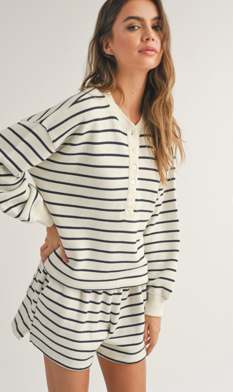 Navy Striped Terry Set of 2