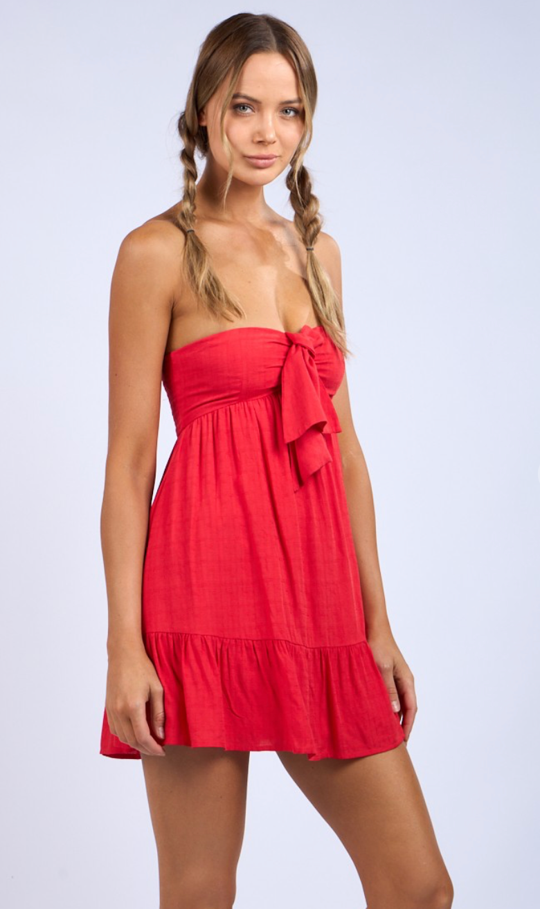 Beth Red Strapless Dress