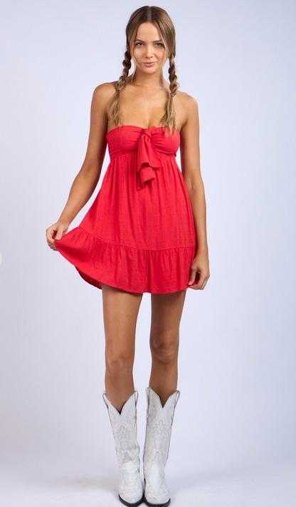 Beth Red Strapless Dress