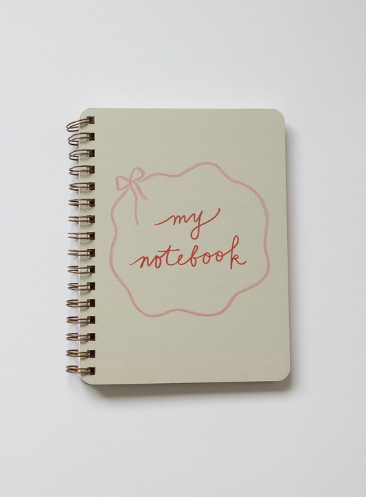 Pink Bow Spiral Notebook