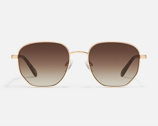 Big Time Quay Sunglasses -Brushed Gold/Brown