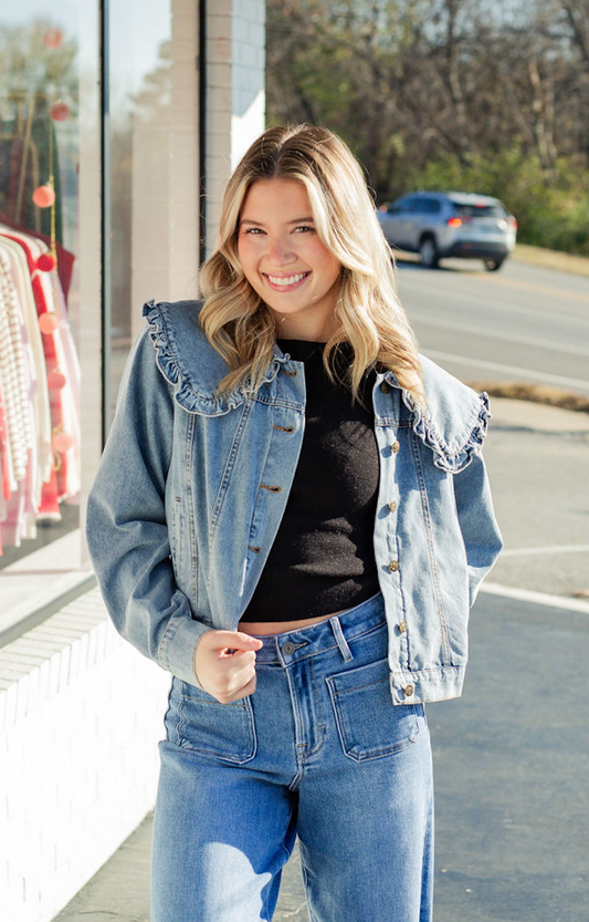 Prydence Denim Jacket w/ Collar