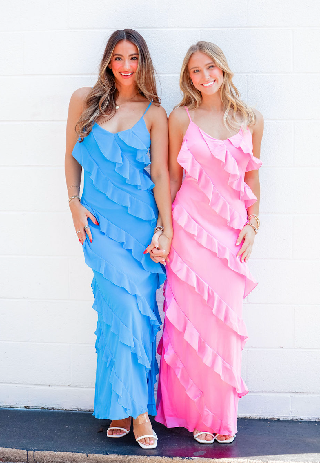 Tiered Ruffle Maxi Dress Pink