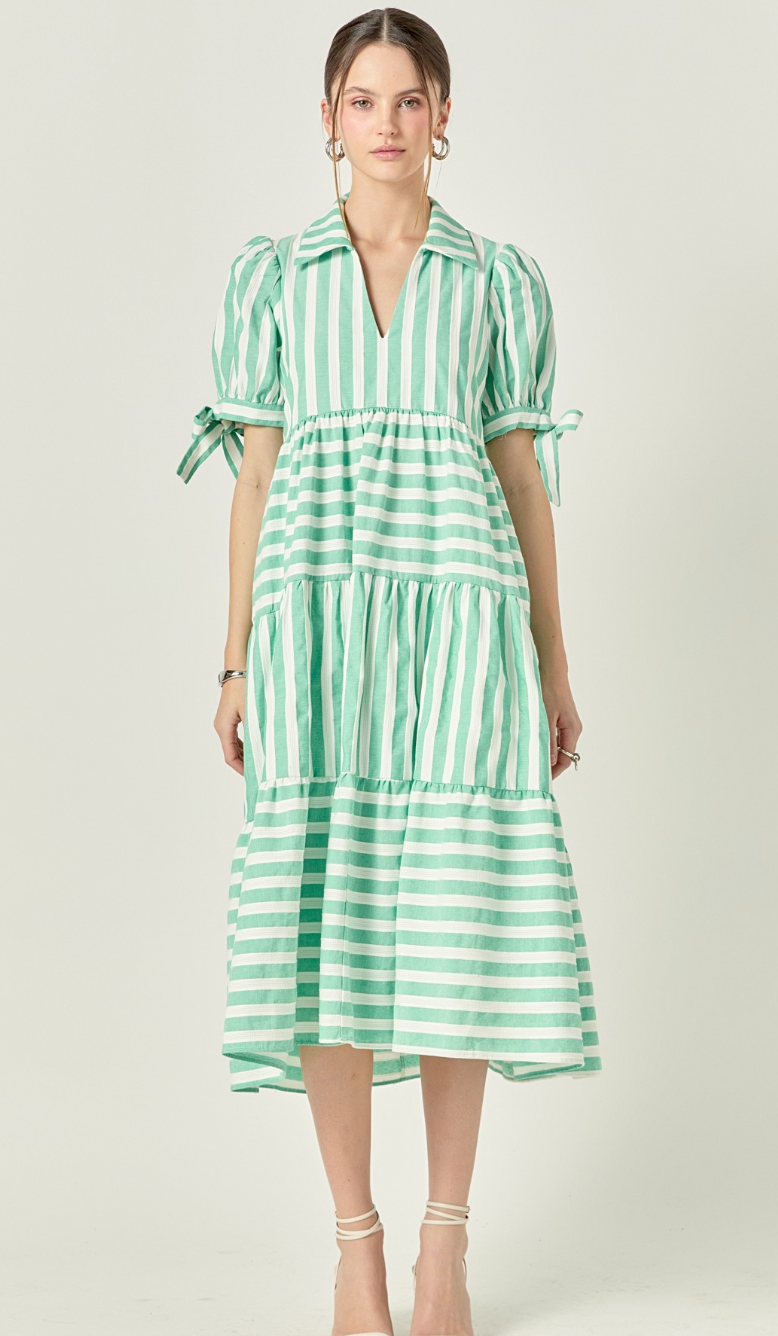 Brently Striped Midi Dress