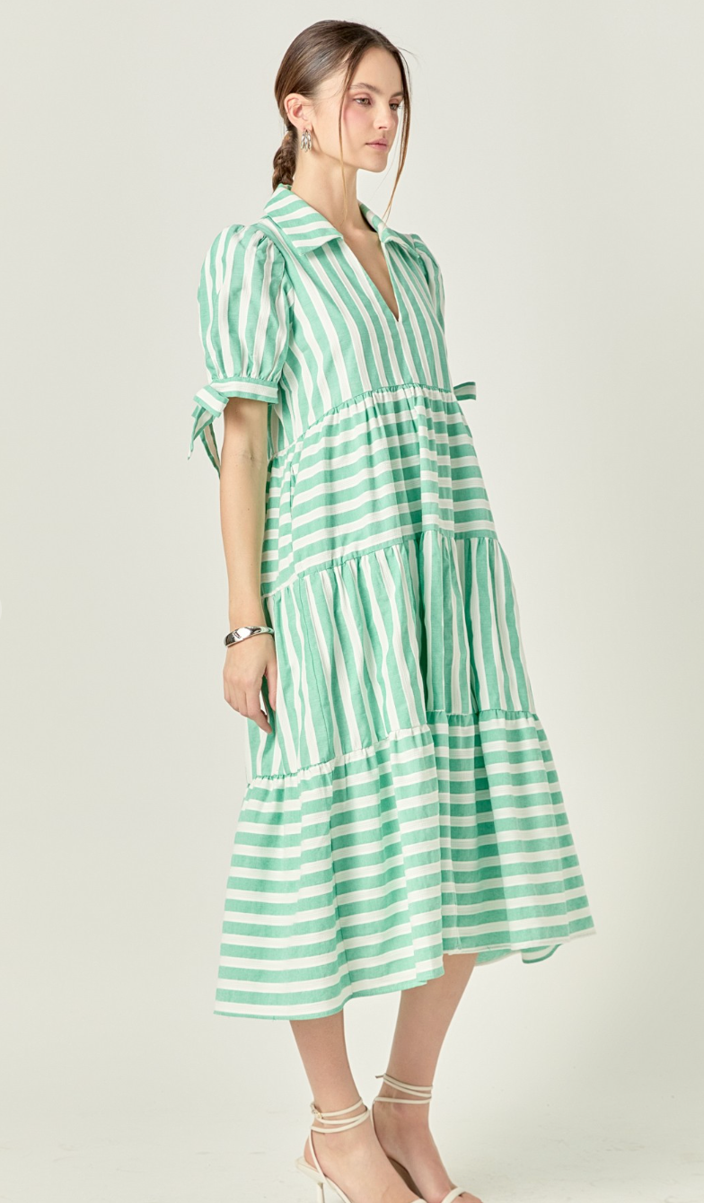 Brently Striped Midi Dress