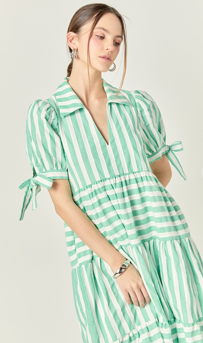 Brently Striped Midi Dress