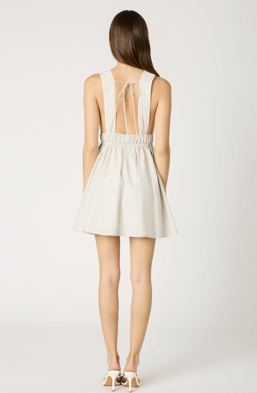 Stripe V-neck Tied Dress