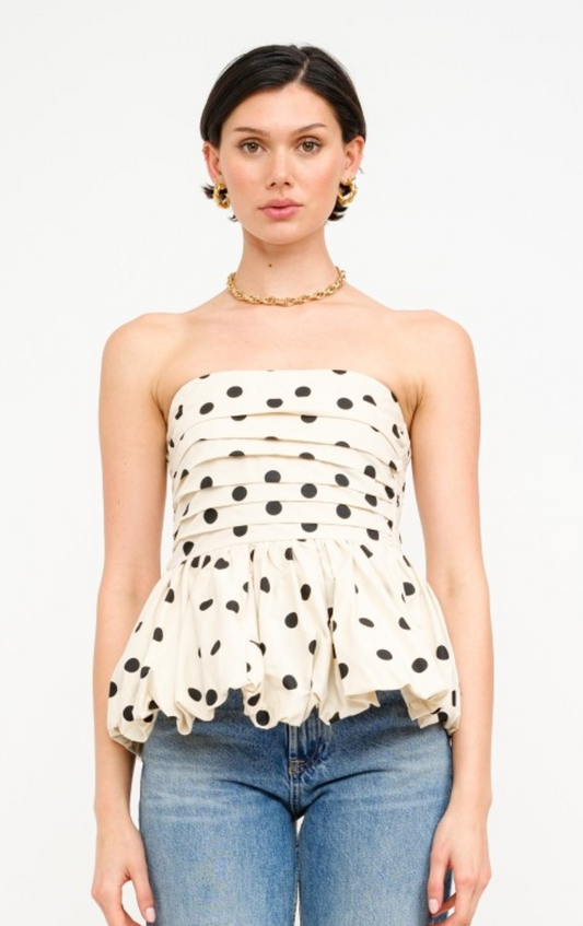 Polka Dot Bubble Hem Top
