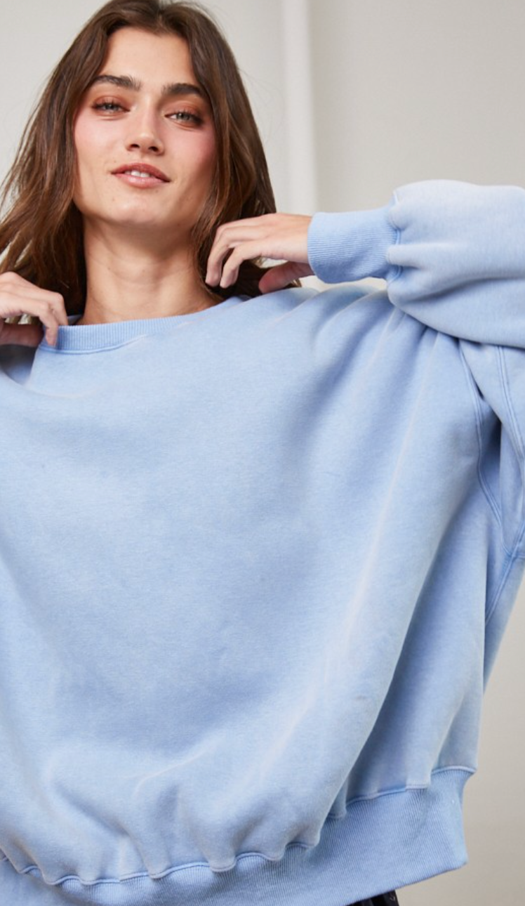 Reversible Fleece Sweatshirt Blue