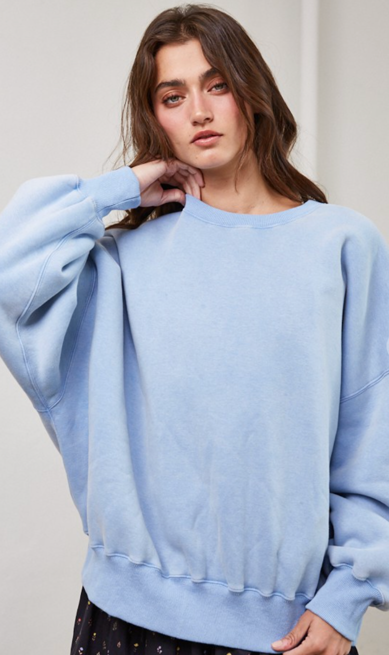 Reversible Fleece Sweatshirt Blue