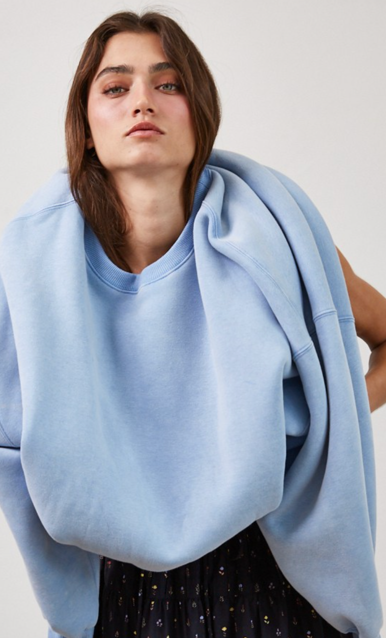 Reversible Fleece Sweatshirt Blue