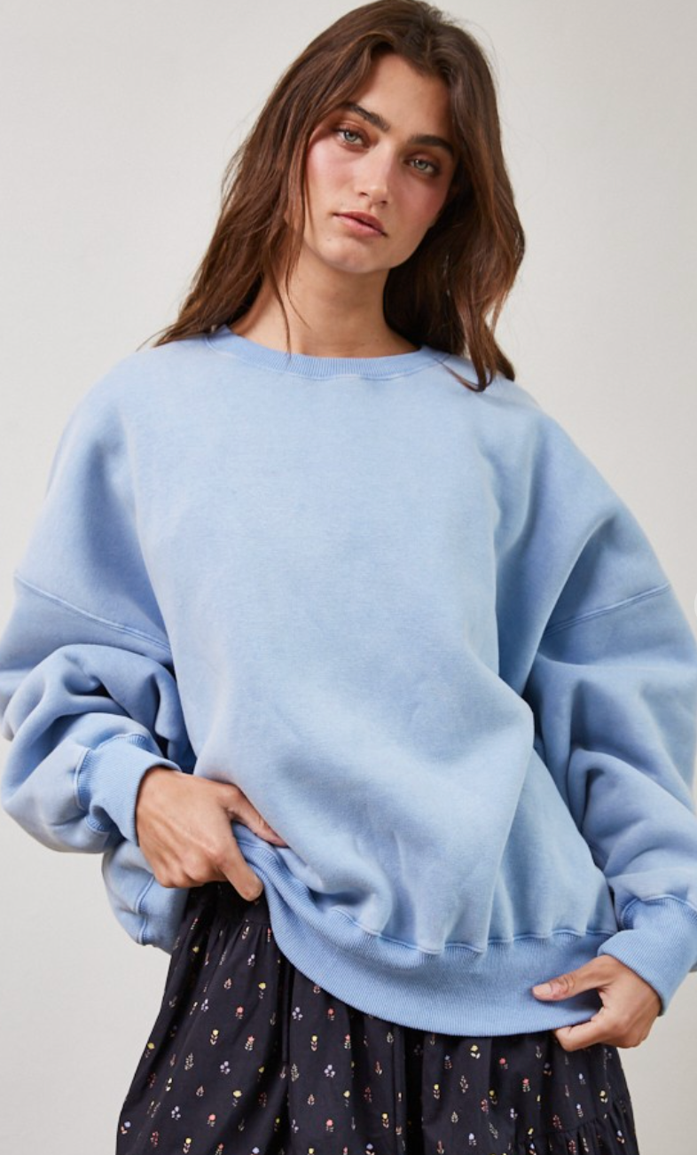 Reversible Fleece Sweatshirt Blue