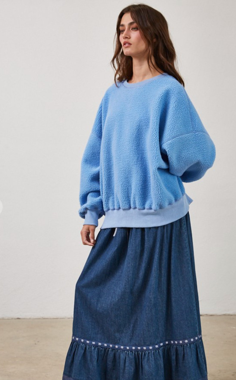 Reversible Fleece Sweatshirt Blue