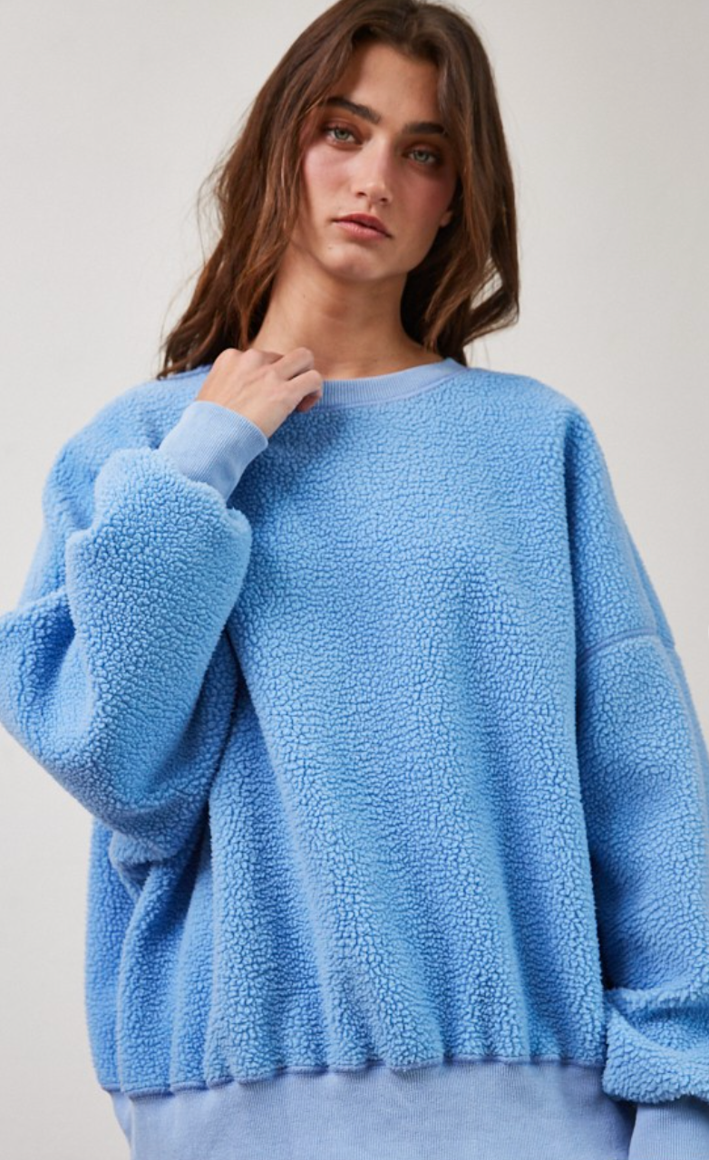 Reversible Fleece Sweatshirt Blue