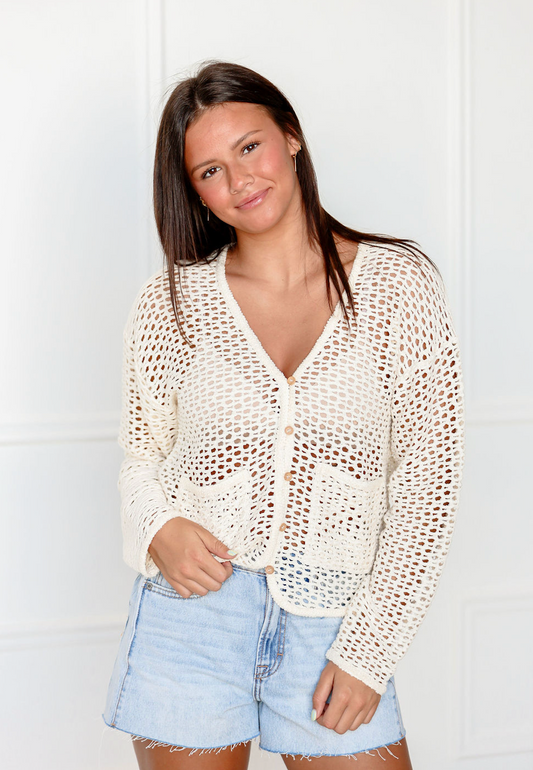 Button Up Crochet Cardigan