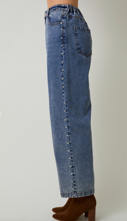 Denim Studded Jeans - Clothe Boutique