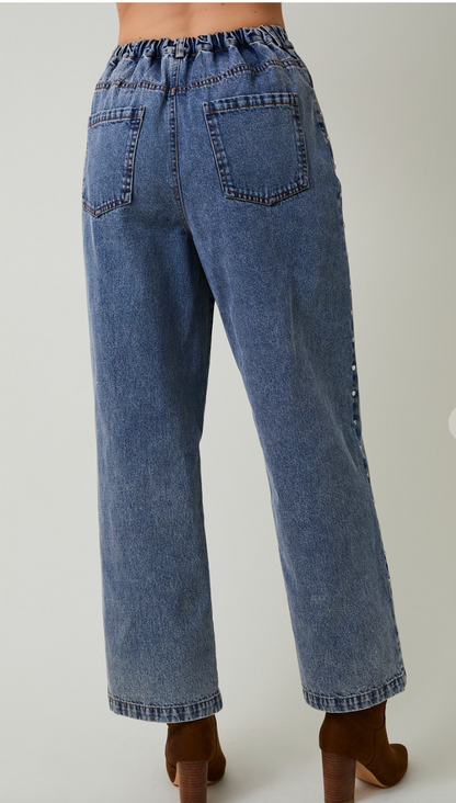 Denim Studded Jeans - Clothe Boutique