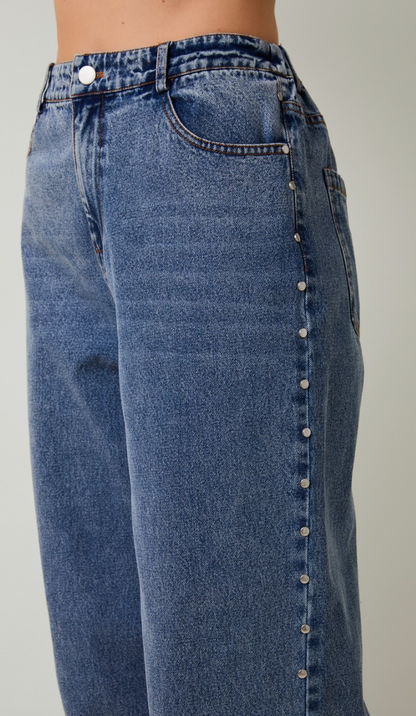Denim Studded Jeans - Clothe Boutique