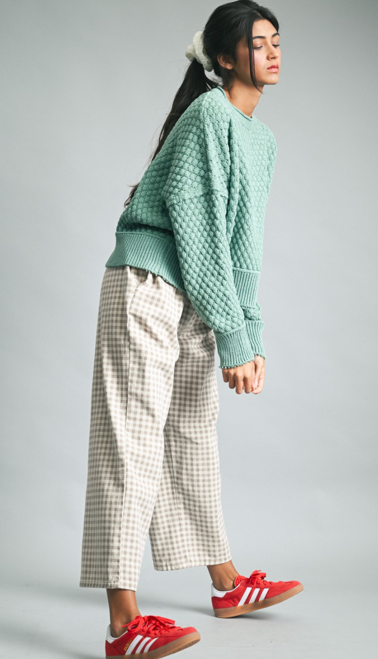 Pistachio Raw Edge Sweater