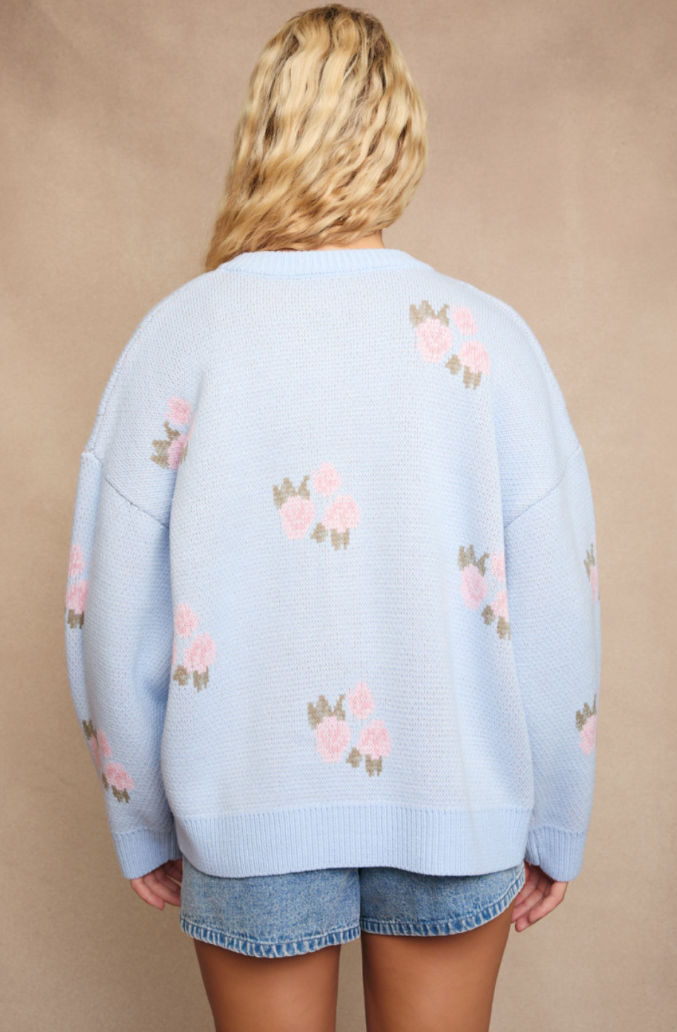 Light Blue Rose Cardigan
