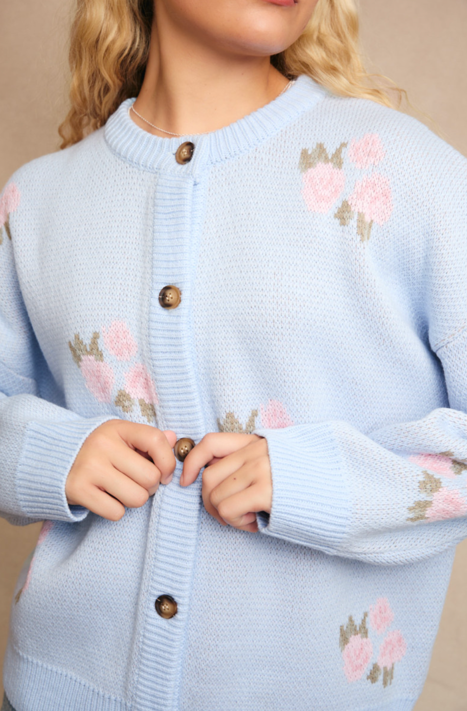 Light Blue Rose Cardigan