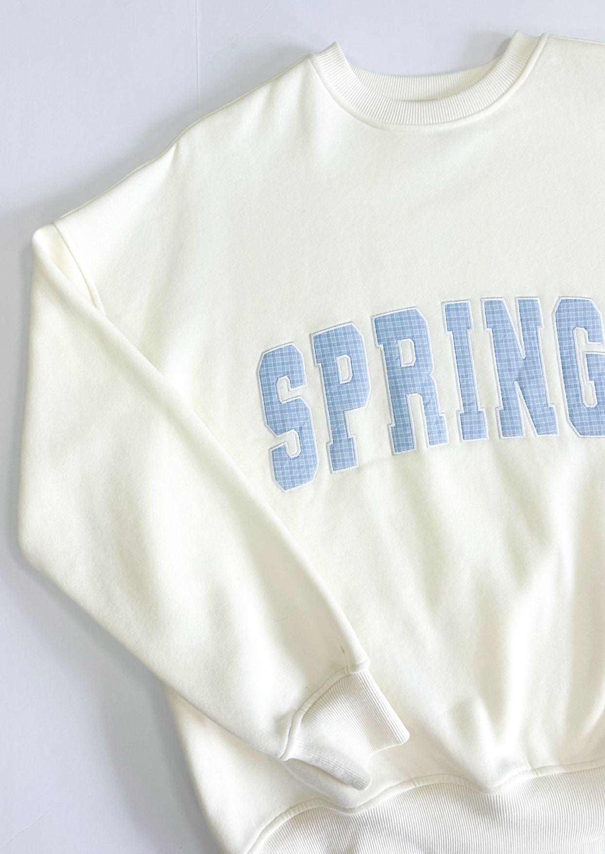 Springy Blue Gingham Sweatshirt