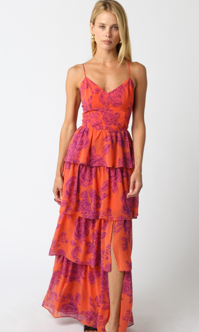 Mila Floral Ruffle Maxi Dress